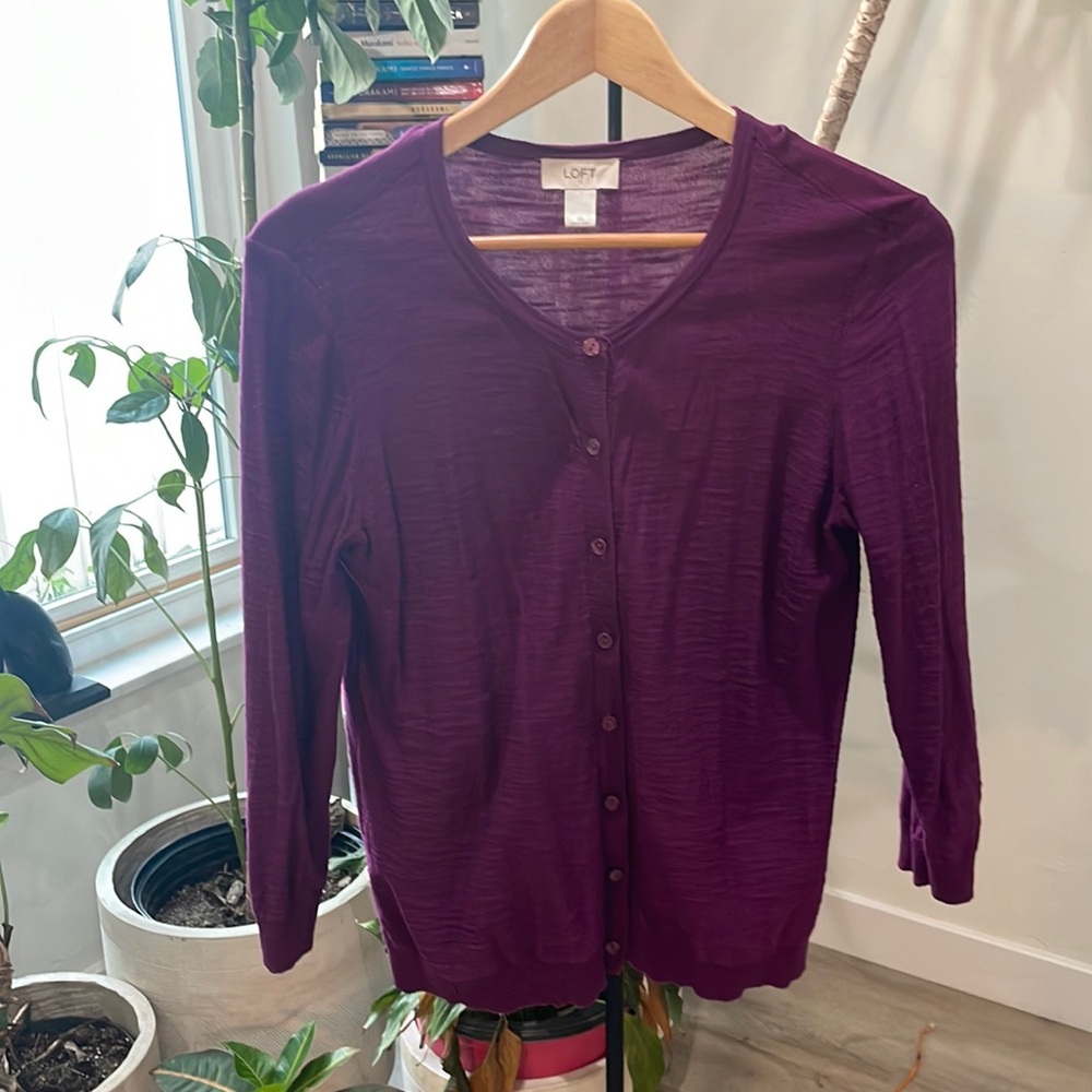 Loft cardigan - Purple 100% cotton